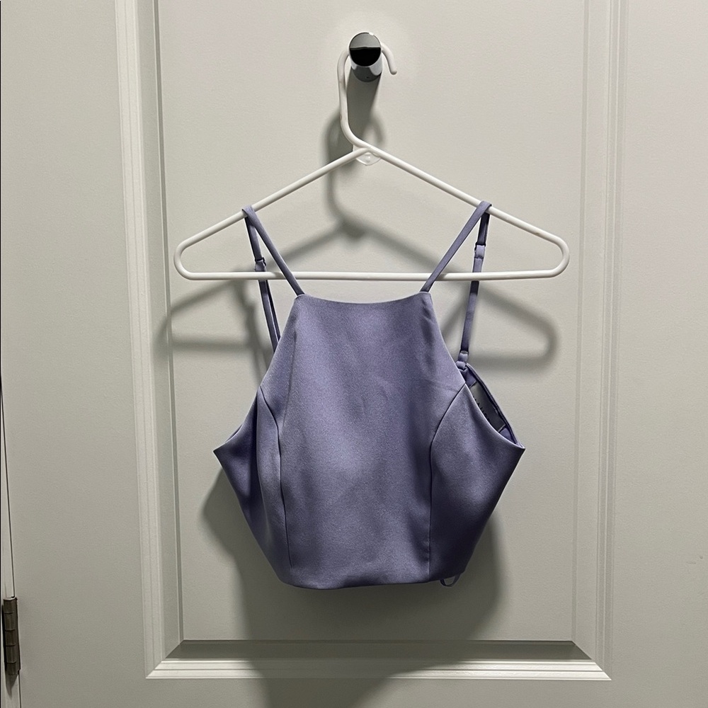 Lavender Satin Cami Top (Tie in Back)